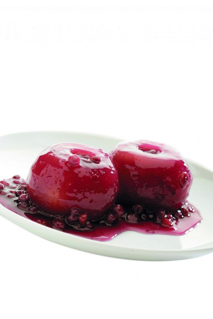 Appeltjes in veenbessen